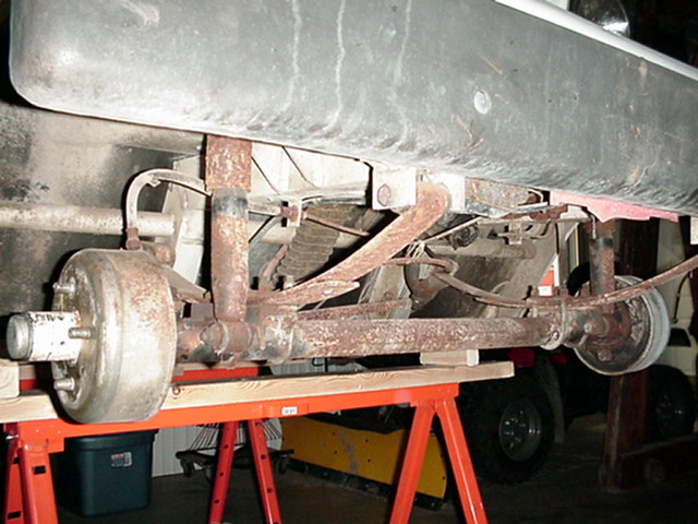 View of unrestored front axle - 'before'