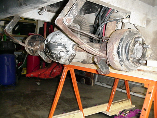 View of unrestored rear axle - 'before'