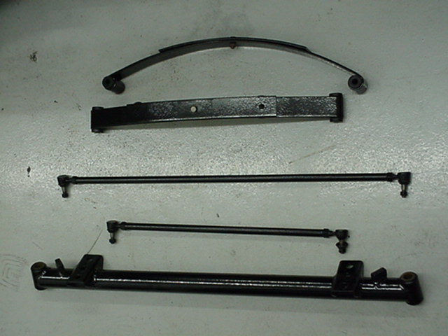 Front axle parts after powder coating